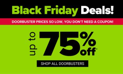 Black Friday Deals! Doorbuster prices so low, you don't need a coupon! Up to 75% off. Shop All Doorbusters.