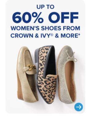 Three women's flats. Up to 60% off women's shoes from Crown & Ivy and more.