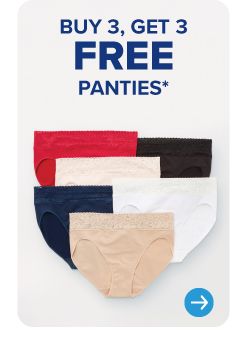 Assortment of panties. Buy 3, get 3 free panties.