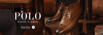 Image brown dress shoes. Polo Ralph Lauren logo, Shop now.