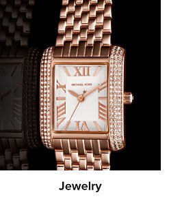 An image of a gold watch. Shop jewelry. 