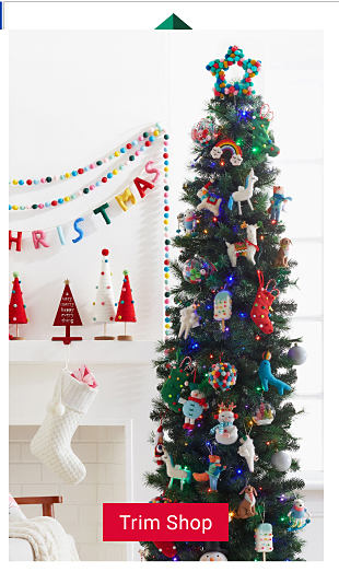 Image of Christmas tree. The Trim Shop.