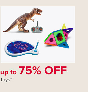 A dinosaur toy, drawing toy and geometric toy. Up to 75% off toys.