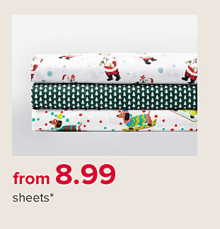 Folded sheets in holiday patterns. From 8.99 sheets.