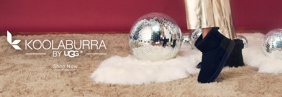 Koolaburra by Ugg. Shop now. Image of a person wearing black boots next to a disco ball.