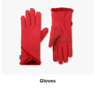 An image of a pair of red gloves. Shop gloves.