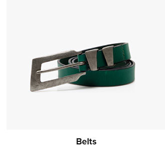 An image of a green belt. Shop belts. 