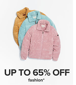 Yellow, blue and pink coats. Up to 65% off fashion. 