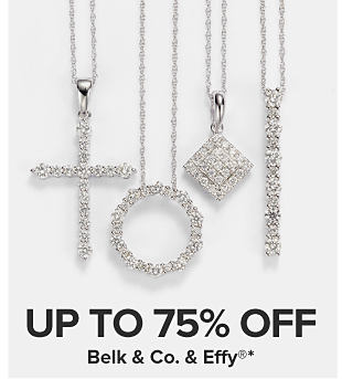 Assortment of silver diamond necklaces. Up to 75% off Belk and Co and Effy.