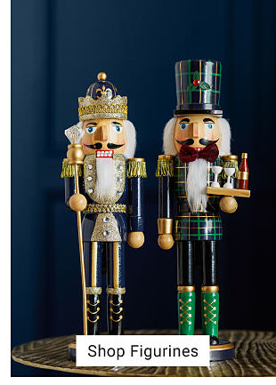 An image of two nutcrackers. Shop figurines. 