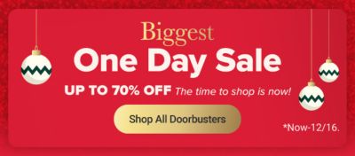 Biggest one day sale. Shop all doorbusters.