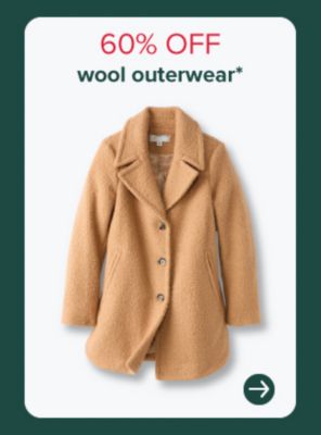 60% off wool outerwear.