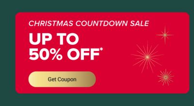 Christmas Countdown Sale. Up to 50% off. Get coupon.