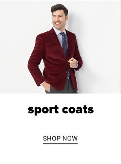 A man in a red sport coat, white dress shirt and gray pants. Sport coats. Shop now.