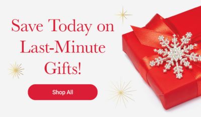 A gift in red wrapping paper. Save today on last-minute gifts. Shop all.