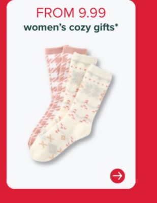 Fuzzy women's socks. From 4.99 women's cozy gifts.