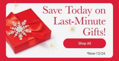 A gift in red wrapping paper. Save today on last-minute gifts. Shop all.