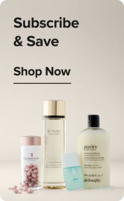 Subscribe and save. Get 15% off subscription orders + free shipping. Shop now. Different beauty products.