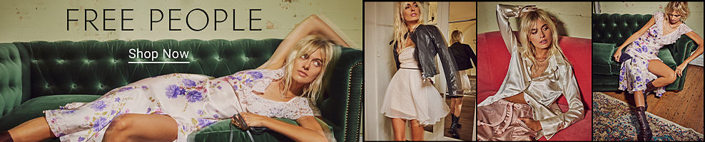 A collage of images of the same woman in different outfits. Free People. Shop now. 