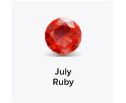 A ruby gem. July. Shop rubies.