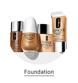 A variety of Clinique foundation products in many shades. Foundation.