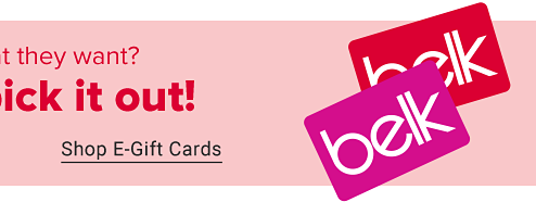Red and pink gift card graphics. Not sure what they want? Let them pick it out! Shop gift cards. Shop e gift cards. 