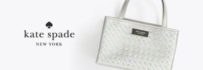 An image of a Kate Spade handbag. The Kate Spade New York logo.