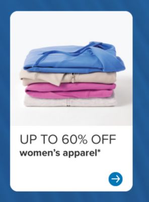 Up to 60% off women's apparel.