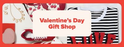 An image of a variety of Valentine's Day gifts. Valentine's Day gift shop.