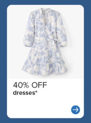 40% off dresses.