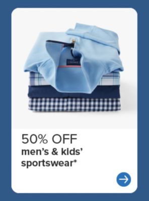 50% off men's and kids' sportswear.
