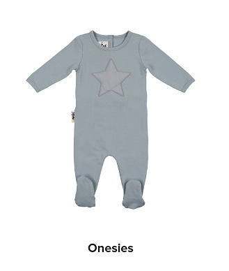 Grey onesie with start pattern. Onesies.