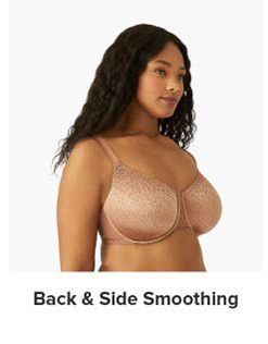 An image of a woman wearing a bra. Shop back and side smoothing.