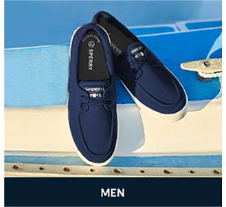 Image of blue Sperry shoes. Shop men.