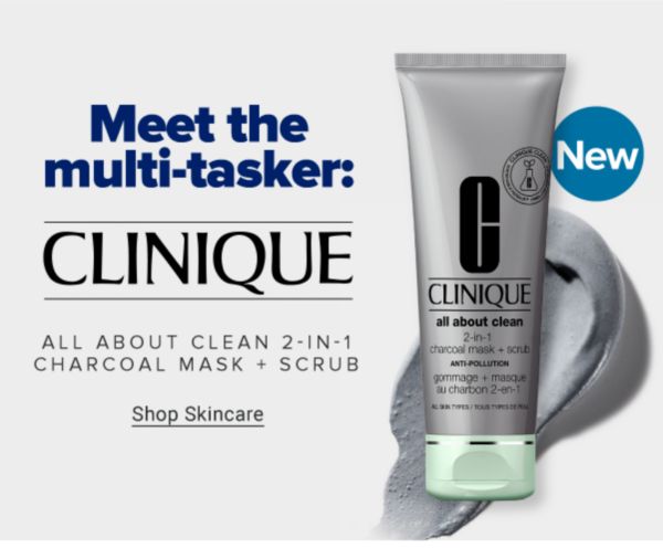 Meet the multi-tasker: Clinique All About Clean 2-in-1 Charcoal Mask + Scrub. Shop Skincare.