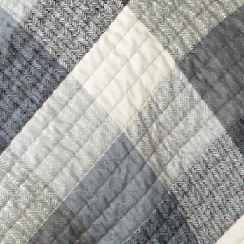 Ridge 6-Piece Herringbone Grey Coverlet Set