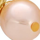 Gold Tone  Peach Pearl Drop Stretch Bracelet