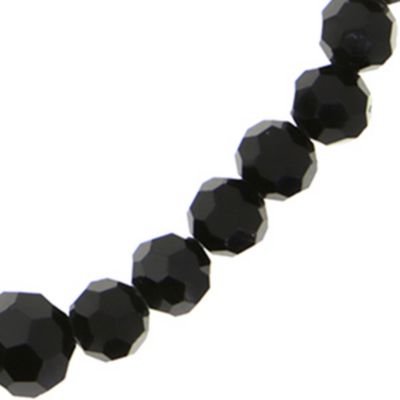 Black Beaded Necklace 15" Adj.