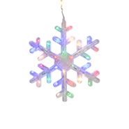 250 Multi-Color LED Star and Snowflake Window Curtain Christmas Lights - 16ft Clear Wire