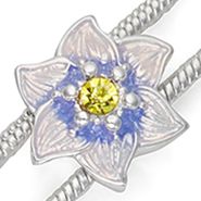 Silver Tone Purple Flower Flex Bracelet