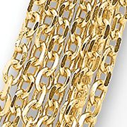 14K Yellow Gold Diamond-cut Multi-strand Accent with 1-inch Extension Necklace