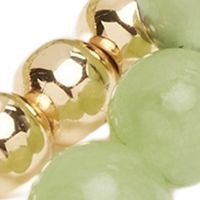 Gold Tone Lab Grown Genuine Beaded Trio Stretch Bracelet Set