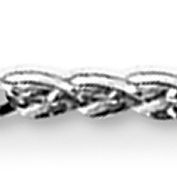 14K White Gold 1 Millimeter Adjustable Quadra Wheat Chain