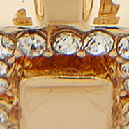 Gold Tone 35 Millimeter Crystal Link Hoop Earrings