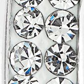 Silver Plated Clear Crystal Pavé Half Hoop Earrings