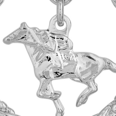 Silver Tone Suspended Horse Drop Earrings
