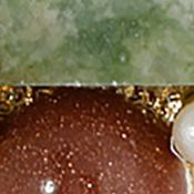 Gold Tone Aventurine Green Rectangle Pearl Drop Earrings