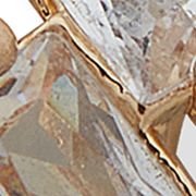Gold Tone Crystal Baguette Hoop Earrings