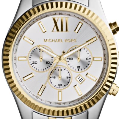 Men's Silver and Gold Tone Stainless Steel Lexington Chronograph Watch