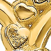 14K Yellow Gold with Rhodium Diamond Cut Heart Post Earrings